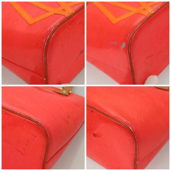 LOUIS VUITTON Monogram Vernis Fluo Houston Hand Bag Orange M91935 Auth 131452 - Picture 16 of 16